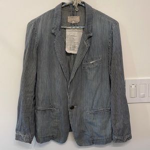 Current Elliott blue and white pin stripe blazer